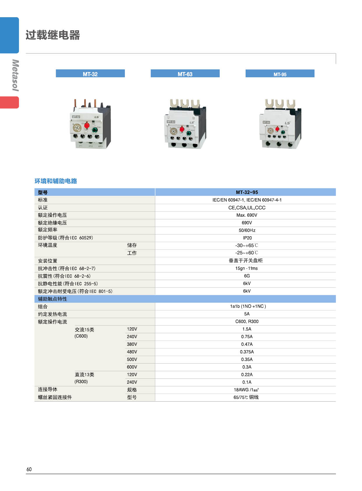 MT-32系列熱過(guò)載繼電器參數(shù)